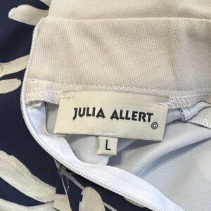 Julia Allert Beige and Navy Dragonfly Midi Dress